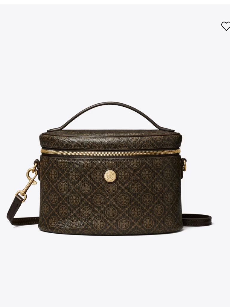 Nwt Tory Burch T Monogram Coated Canvas Soft Vanity Case Crossbody Bag Purse